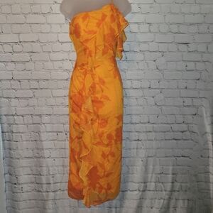 NWT Taylor Size 6 Ruffle One-Shoulder Dress